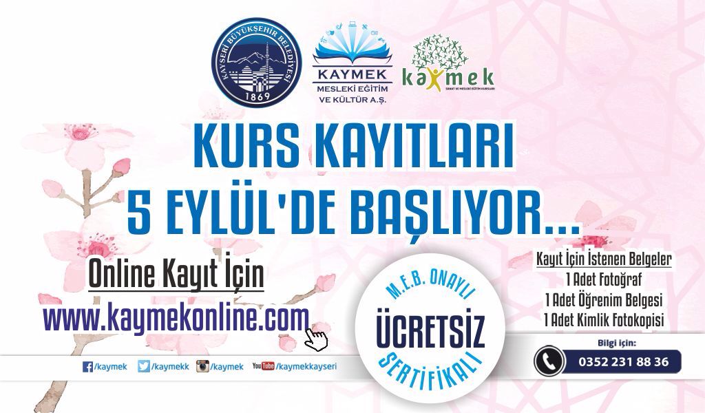 KAYMEK Kurs Kayıtları Başlıyor...