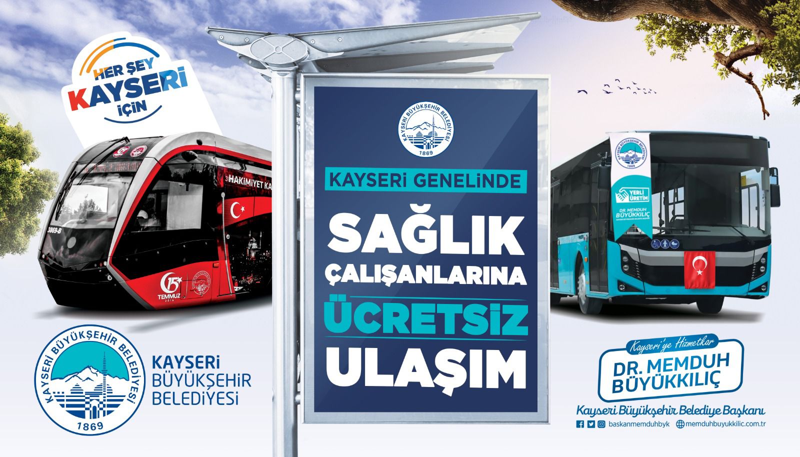 Kayseri’de Sağlık Çalışanlarına Ücretsiz Ulaşım Hakkı