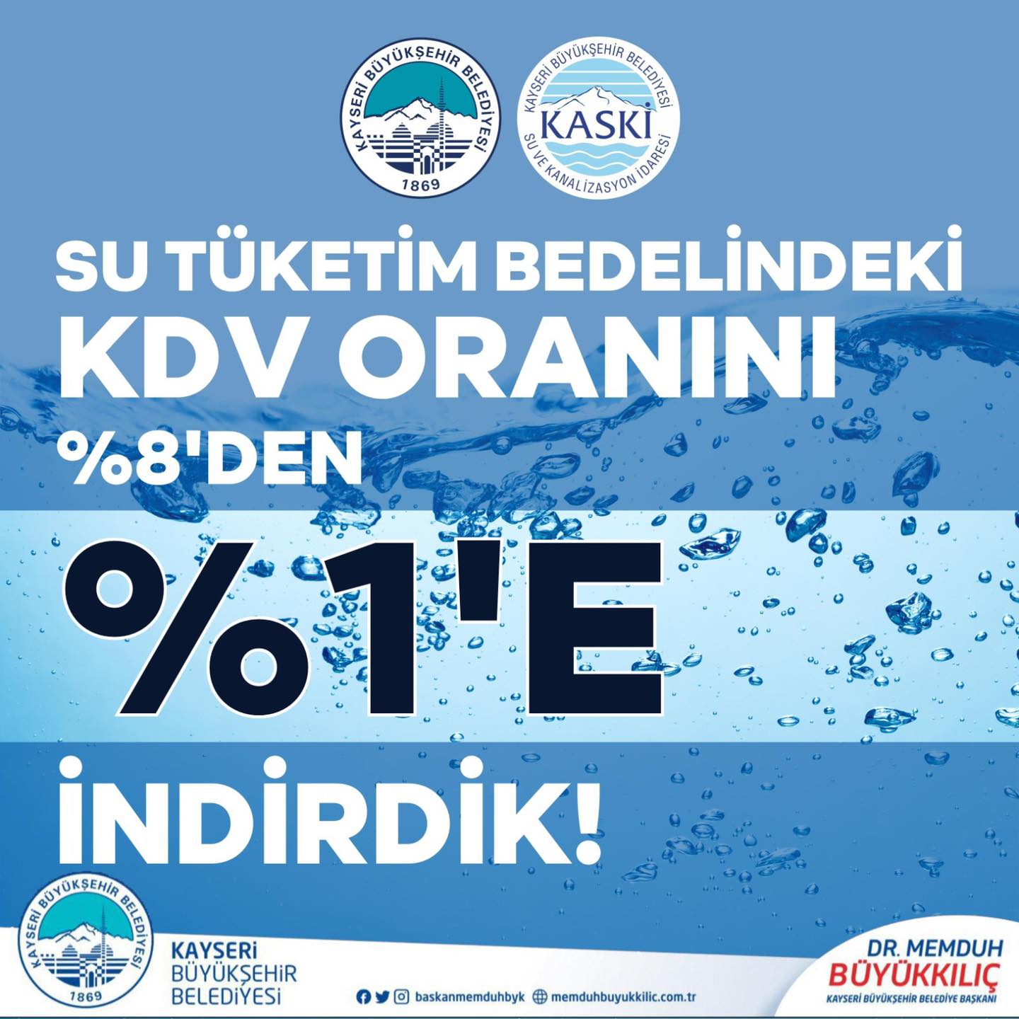 Başkan Büyükkılıç: “Su Tüketim Bedelindeki KDV Oranını Yüzde 1'e Düşürdük”