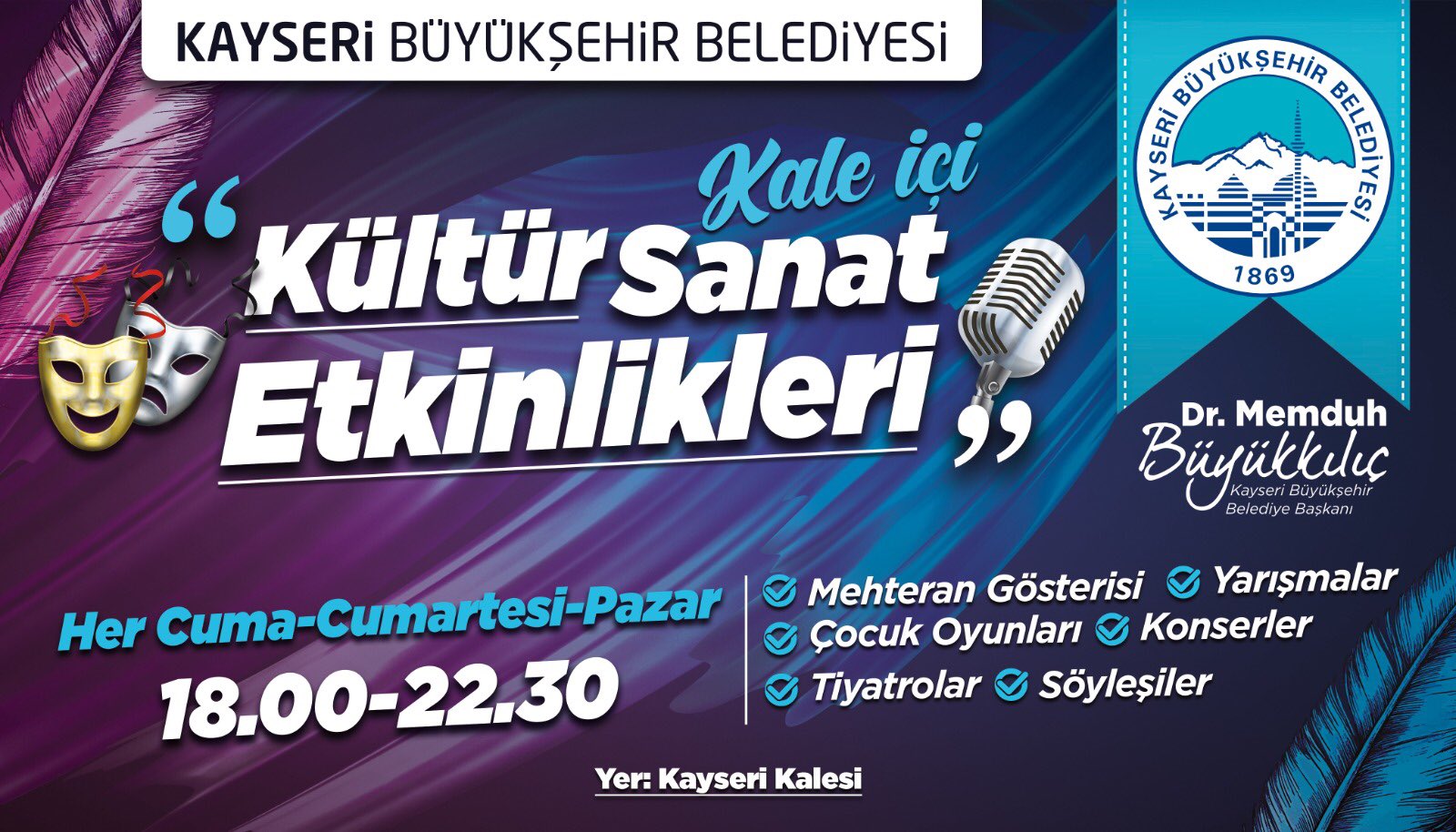 Büyükşehir’in Kültür Sanat Merkezi ‘Kayseri Kalesi’ Yine Dopdolu