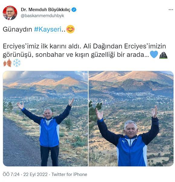 Başkan Büyükkılıç’tan “Erciyes İlk Karını Aldı” Paylaşımı