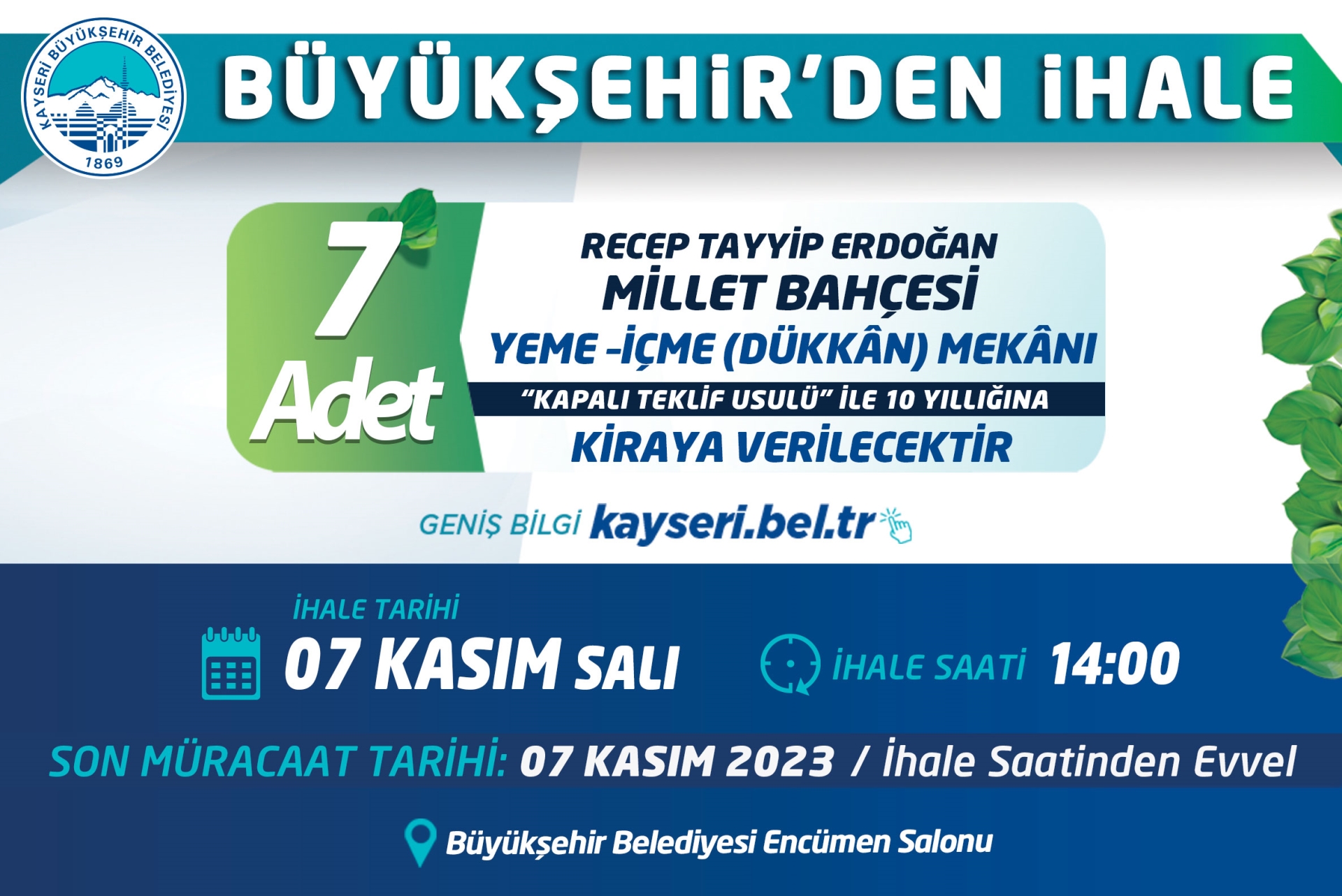 Büyükşehir'den İhale