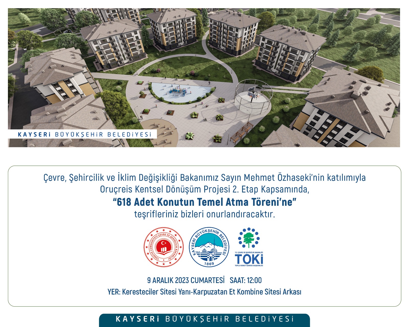 Başkan Büyükkılıç’tan “İkinci Etap” Müjdesi: 618 Adet Konutun Temeli Atılıyor