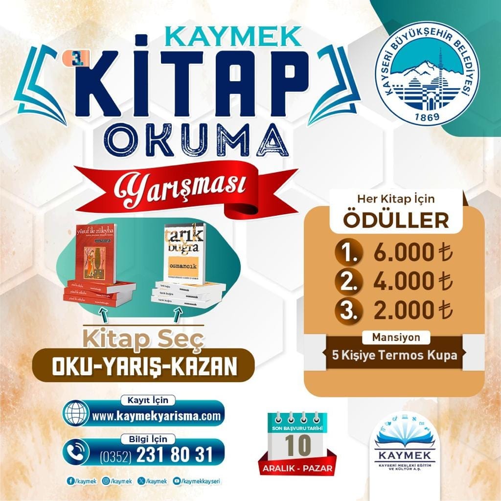 Büyükşehir KAYMEK 3'üncü Kitap Okuma Yarışmasında Heyecan Başlıyor