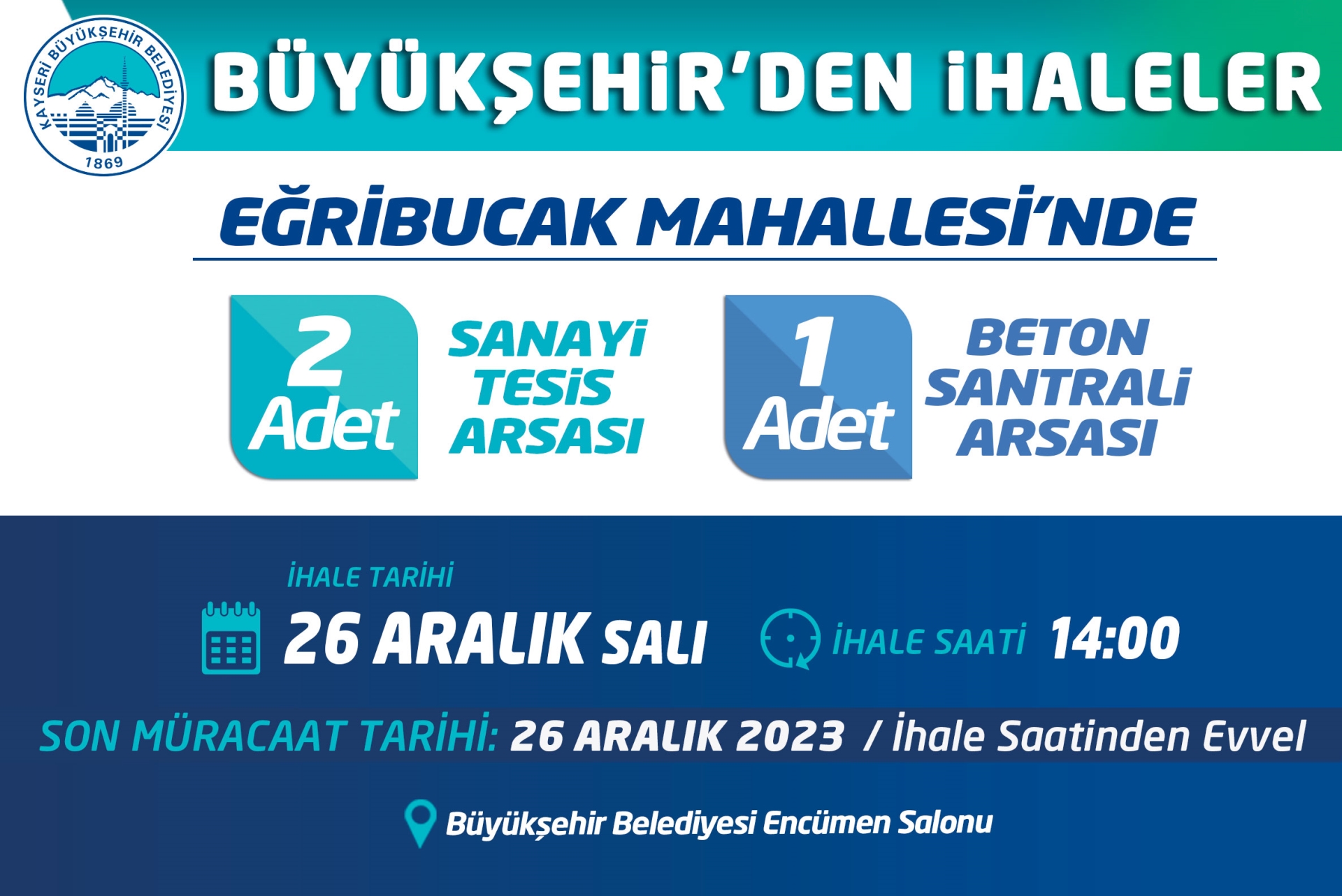 Büyükşehir’den İhale