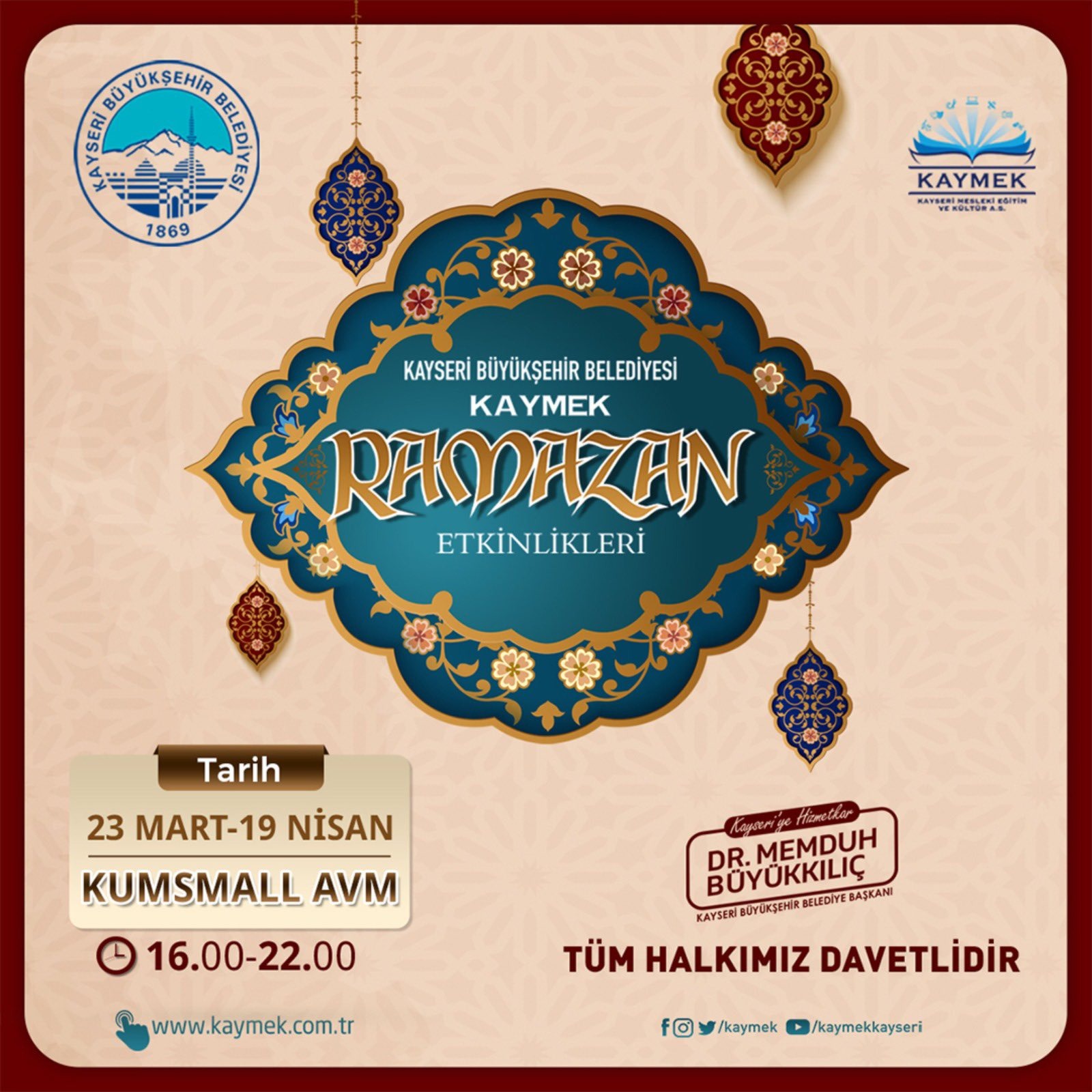 Büyükşehir KAYMEK’ten Ramazan’a Özel Etkinlikler