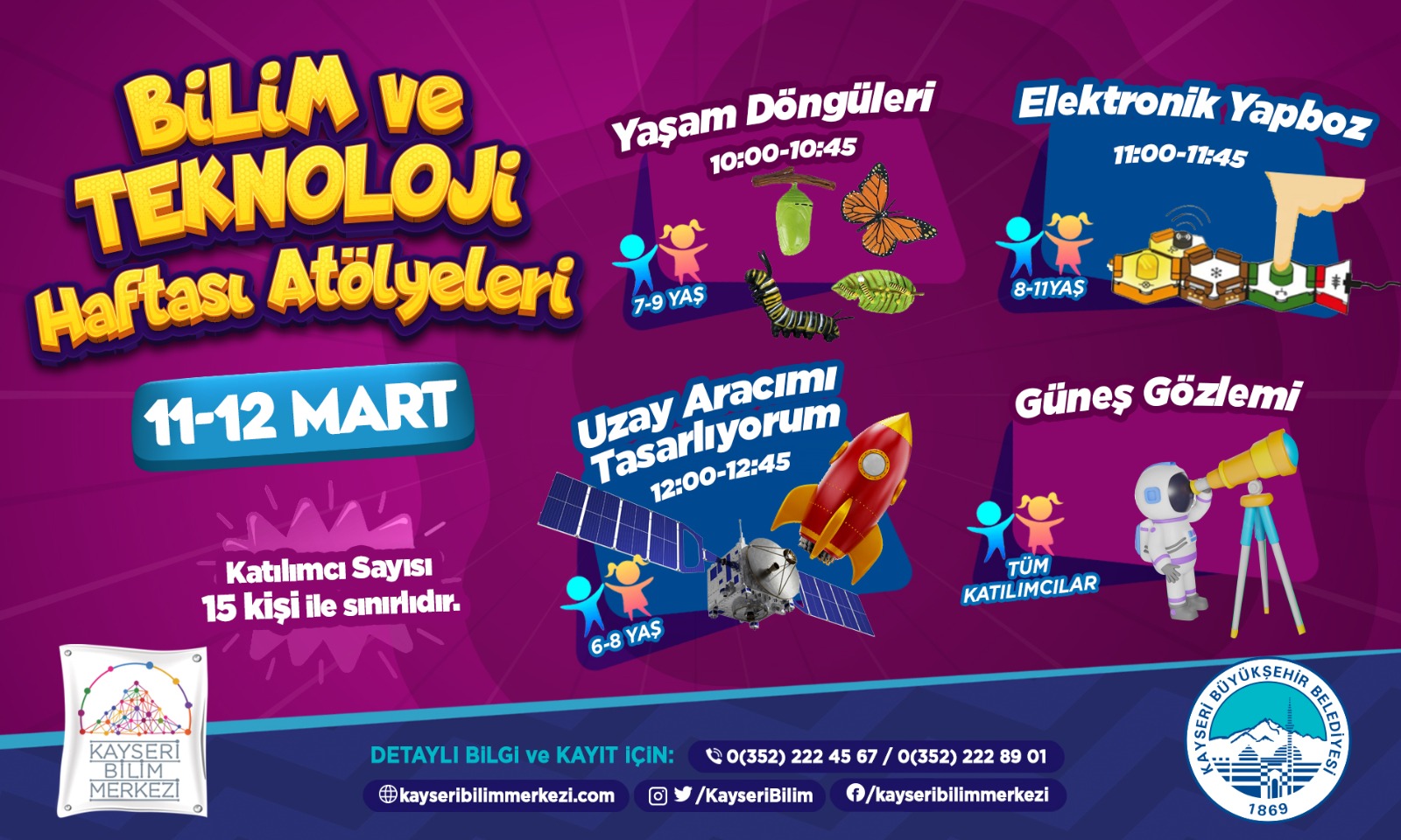 Büyükşehir’in Bilim Merkezi’nden Bilim ve Teknoloji Haftası Atölyeleri