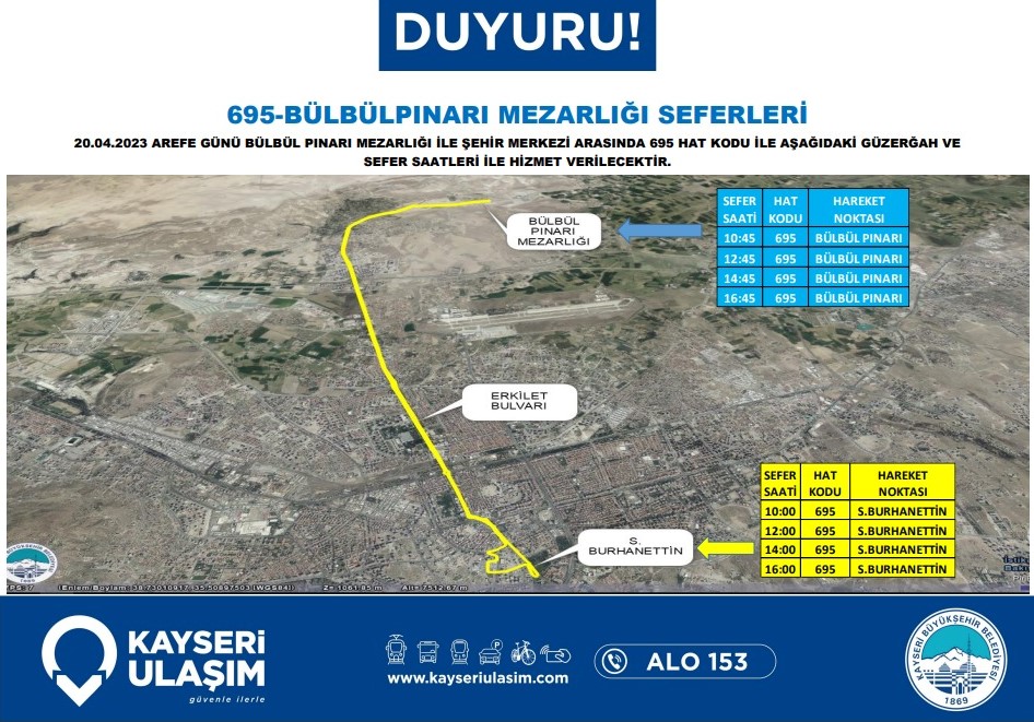 Büyükşehir’den Mezarlıklara “Ücretsiz Ulaşım”