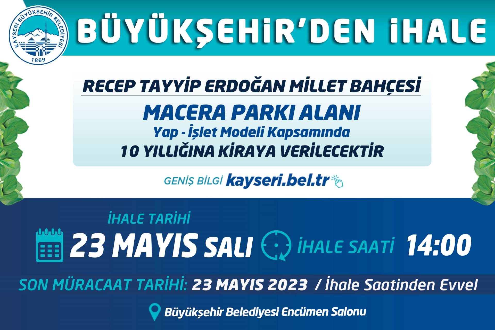 Kayseri Büyükşehir’den İhaleler