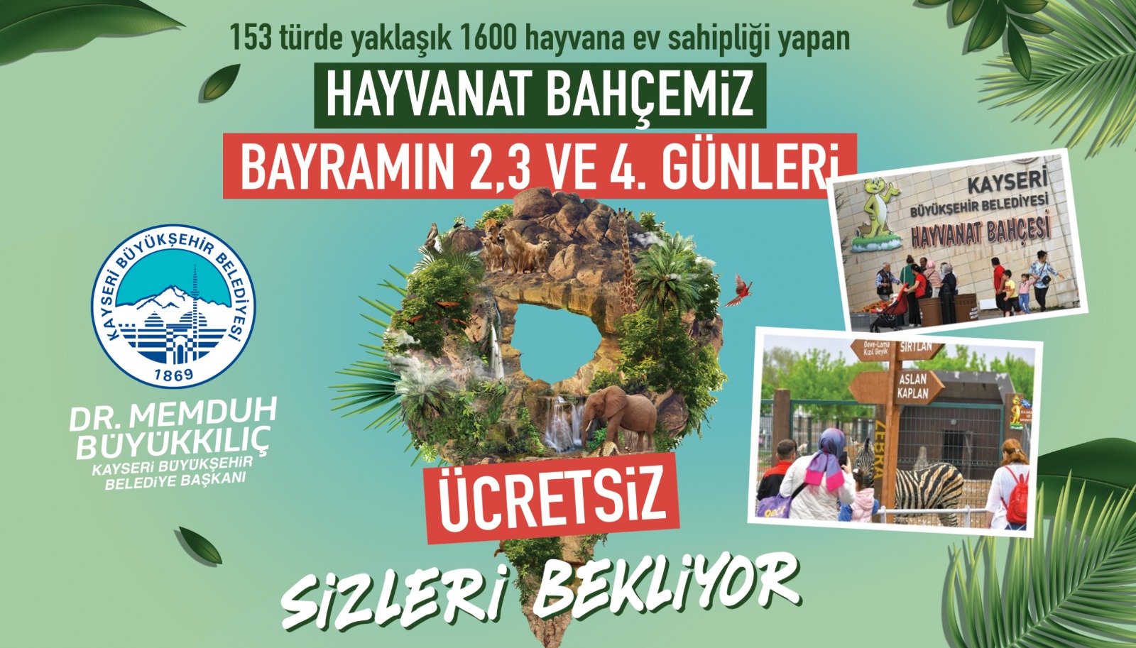 Büyükşehir Hayvanat Bahçesi, Kurban Bayramı’nda Ücretsiz