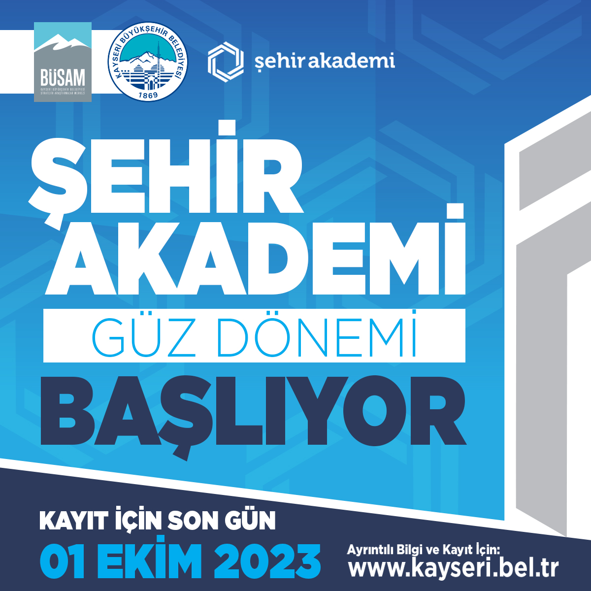 BÜSAM Şehir Akademi 2023 Güz Dönemi Kayıtları Başladı