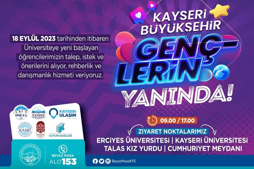 Büyükşehir, Kayseri’ye Yeni Gelen Öğrencilere Rehberlik ve Danışmanlık Hizmeti Başlattı