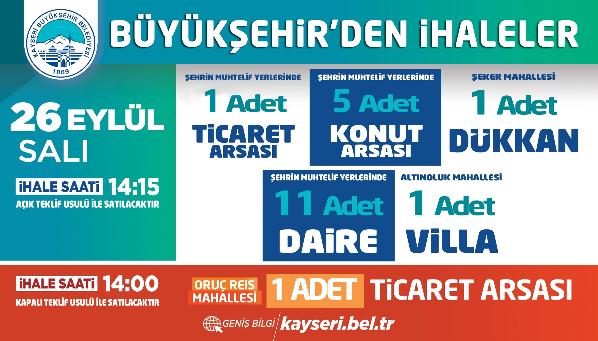 Büyükşehir’den İhaleler