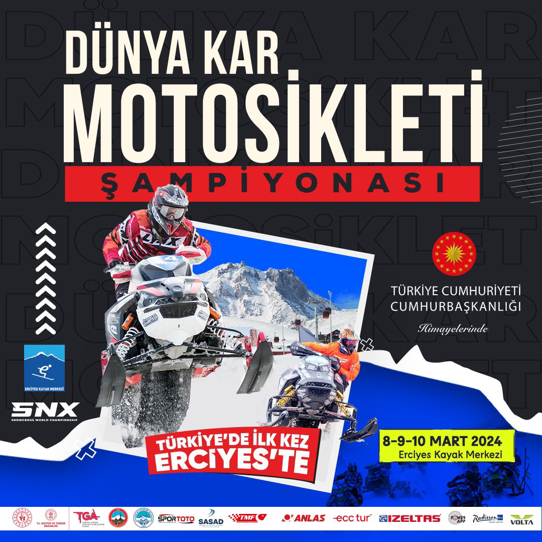 Turizmin Amiral Gemisi Erciyes, Dünya Kar Motosikleti Şampiyonası ve Erciyes Cup’a Ev Sahipliği Yapacak