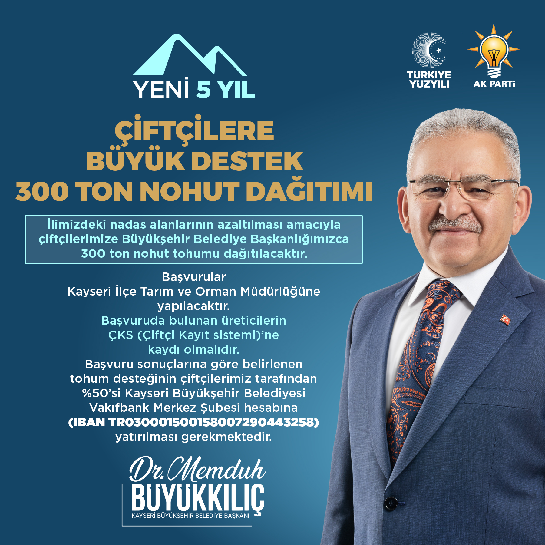 Duyuru - Çiftçilere Büyük Destek, 300 Ton Nohut Tohumu Dağıtımı