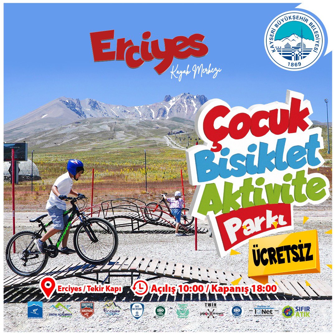 Büyükşehir, Erciyes’te Çocuk Bisiklet ve Aktivite Parkı Sezonunu Açtı