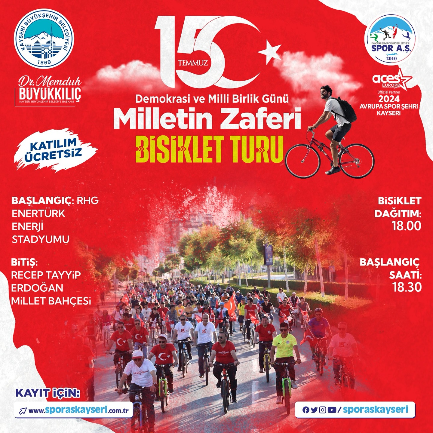 Büyükşehir’den Milletin Zaferi 15 Temmuz’da Bisiklet Turu