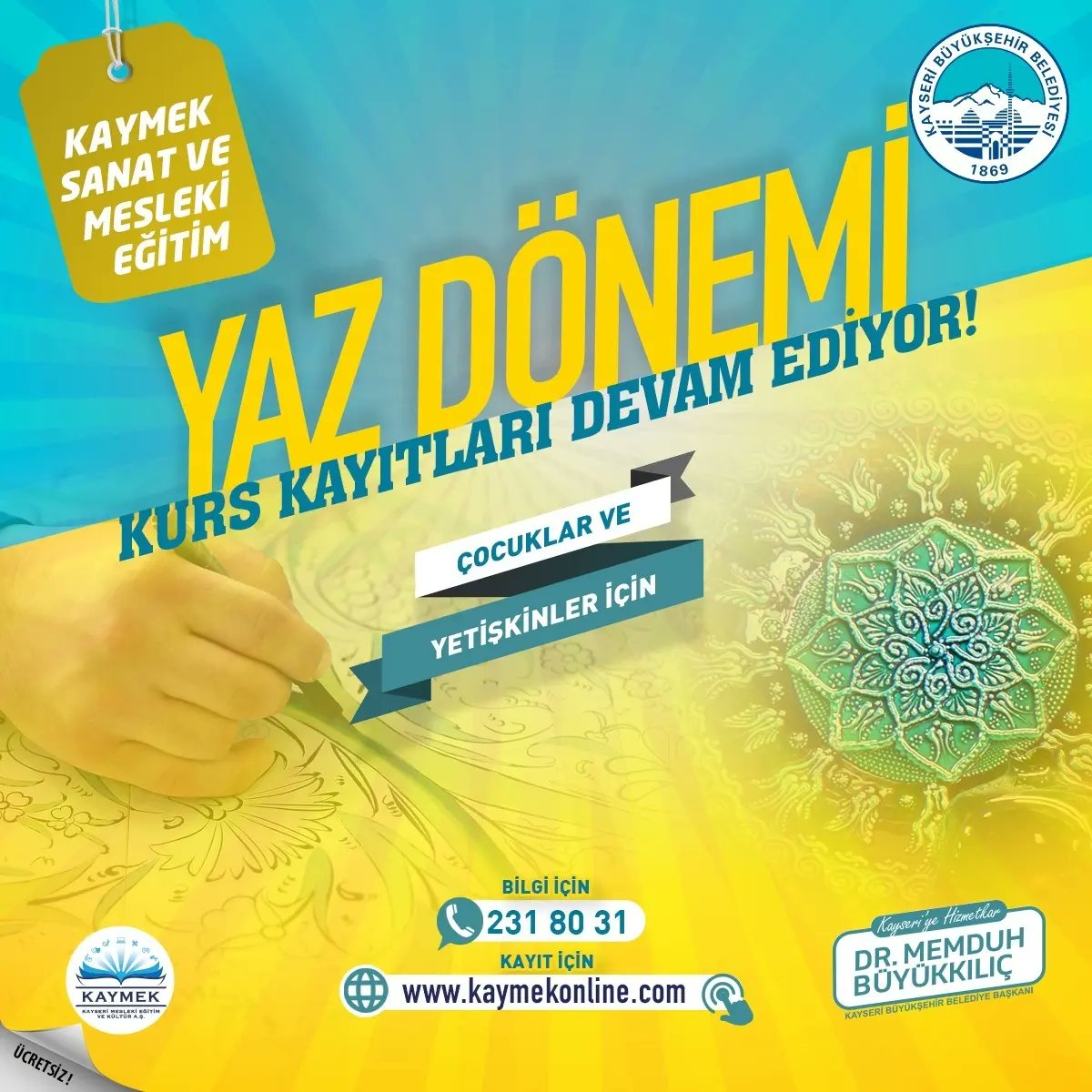 KAYMEK Yaz Dönemi Kurs Kayıtları Sürüyor
