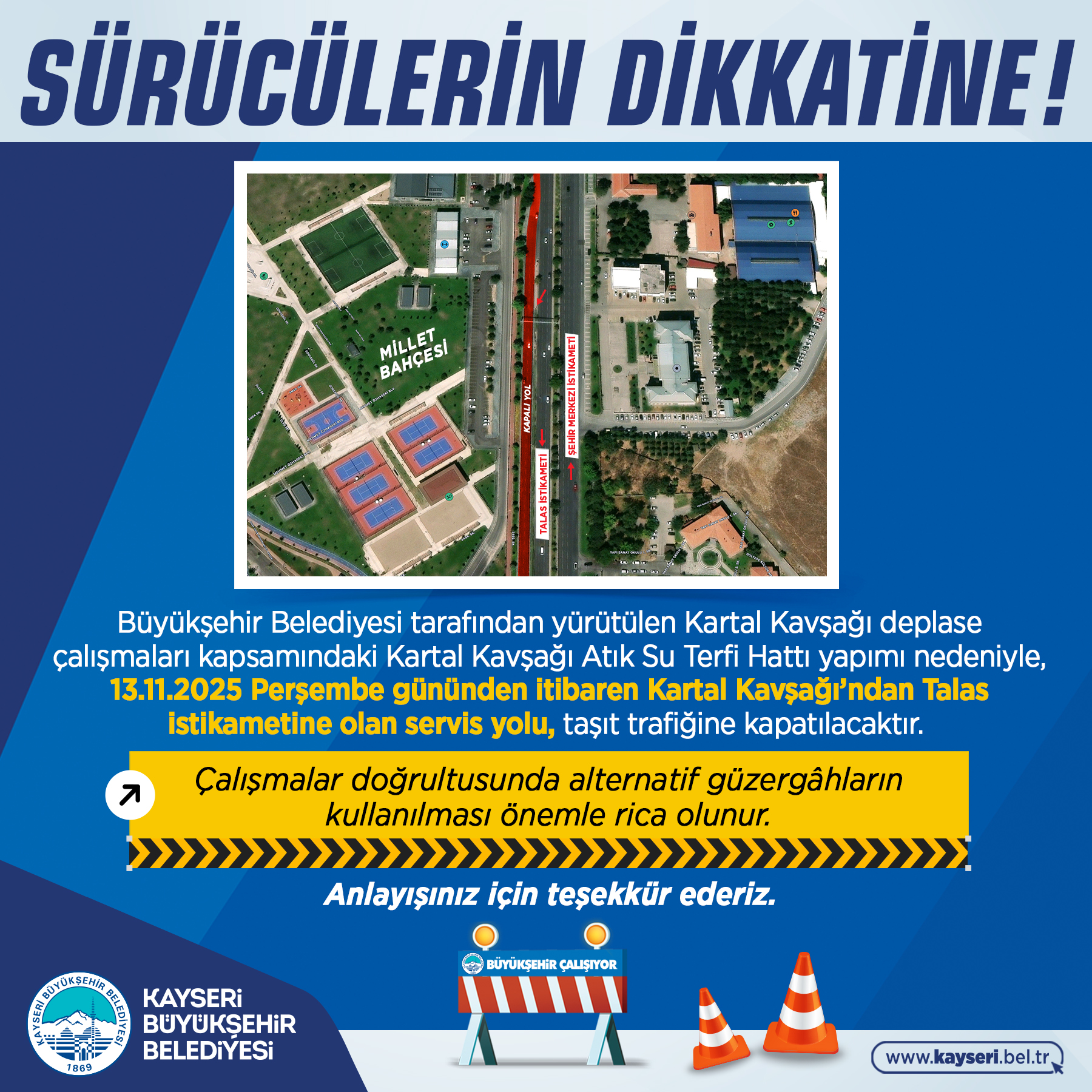 Büyükşehir’den Araç Sürücülerine Duyuru!