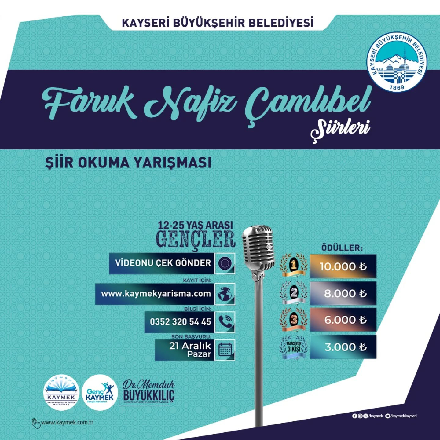 Büyükşehir'in Şiir Okuma Yarışmasında Başvurular Sürüyor