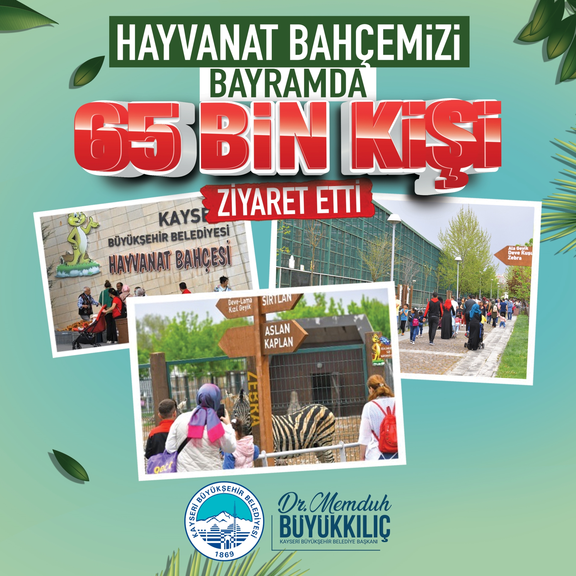 Başkan Büyükkılıç: “Hayvanat Bahçemizi Bayramda 65 Bin Kişi Ziyaret Etti”