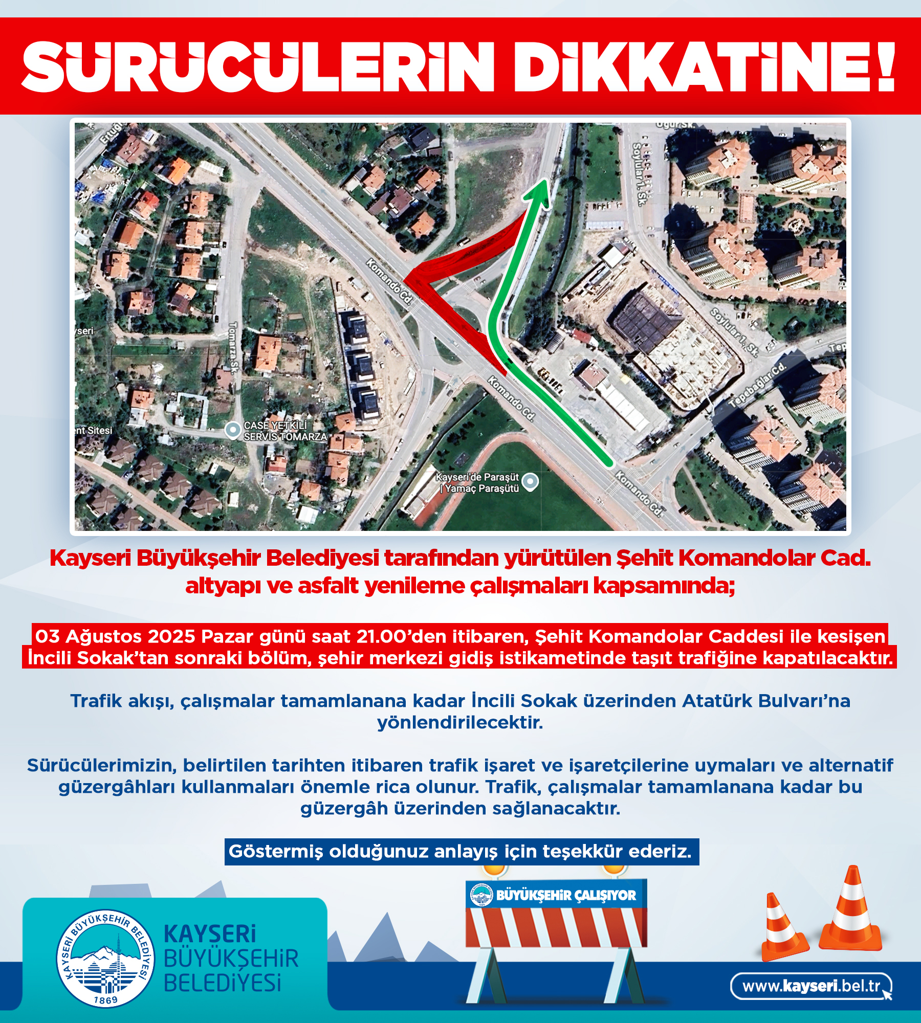 Büyükşehir’den Araç Sürücülerine Uyarı!