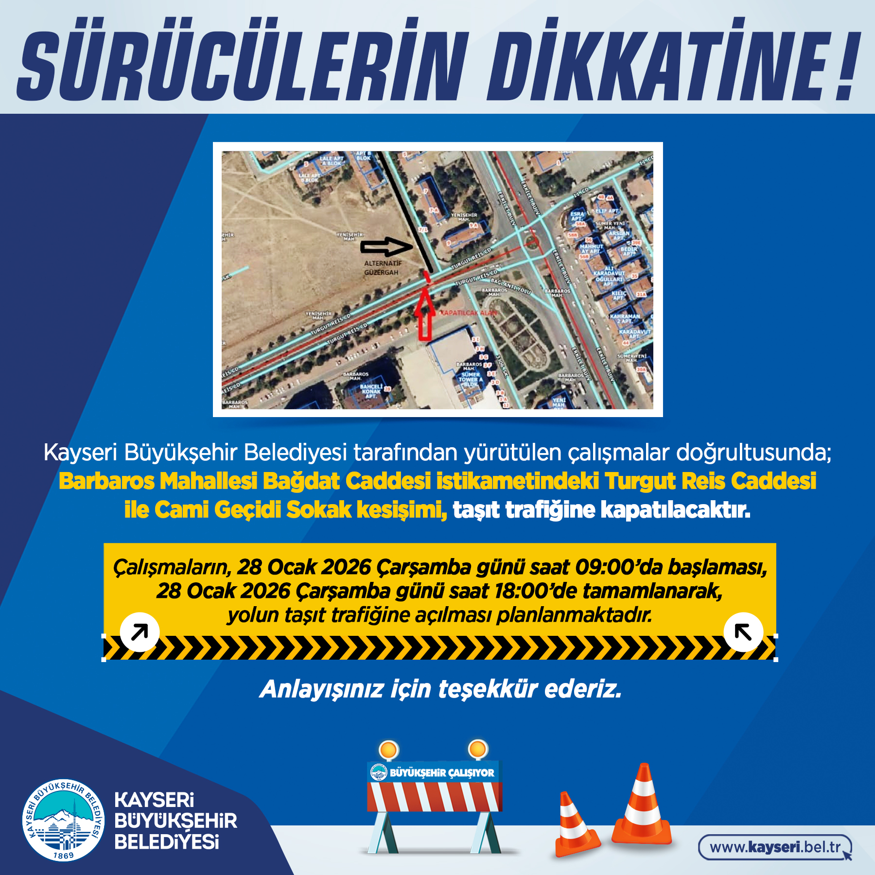 Büyükşehir’den Araç Sürücülerine Uyarı!