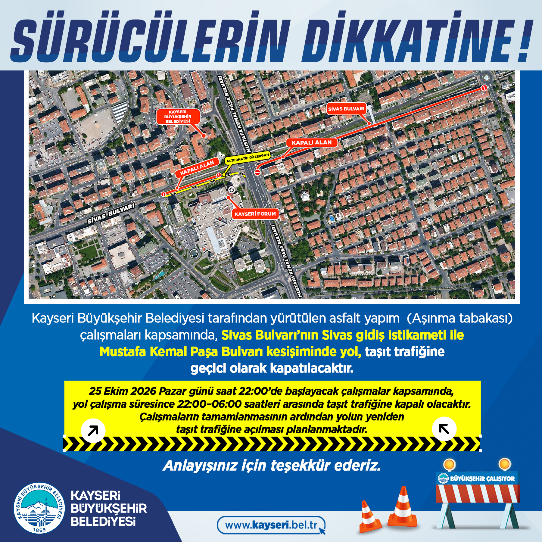 Büyükşehir'den Sürücülere Uyarı
