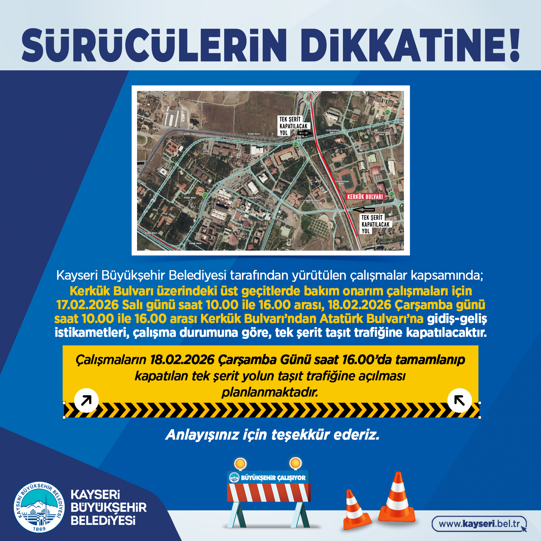 Büyükşehir'den Araç Sürücülerine Uyarı!