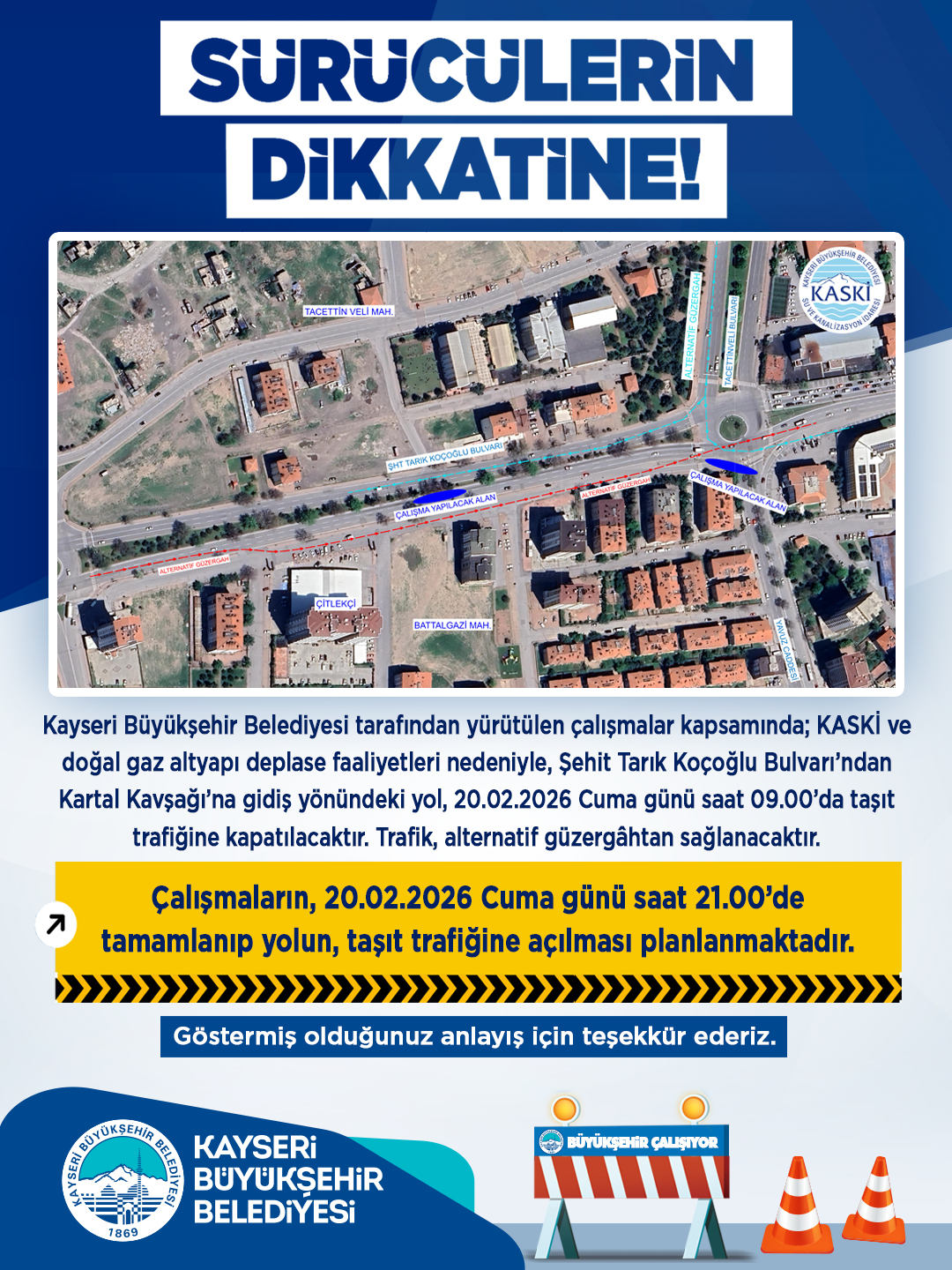 Büyükşehir’den Sürücülere Uyarı!