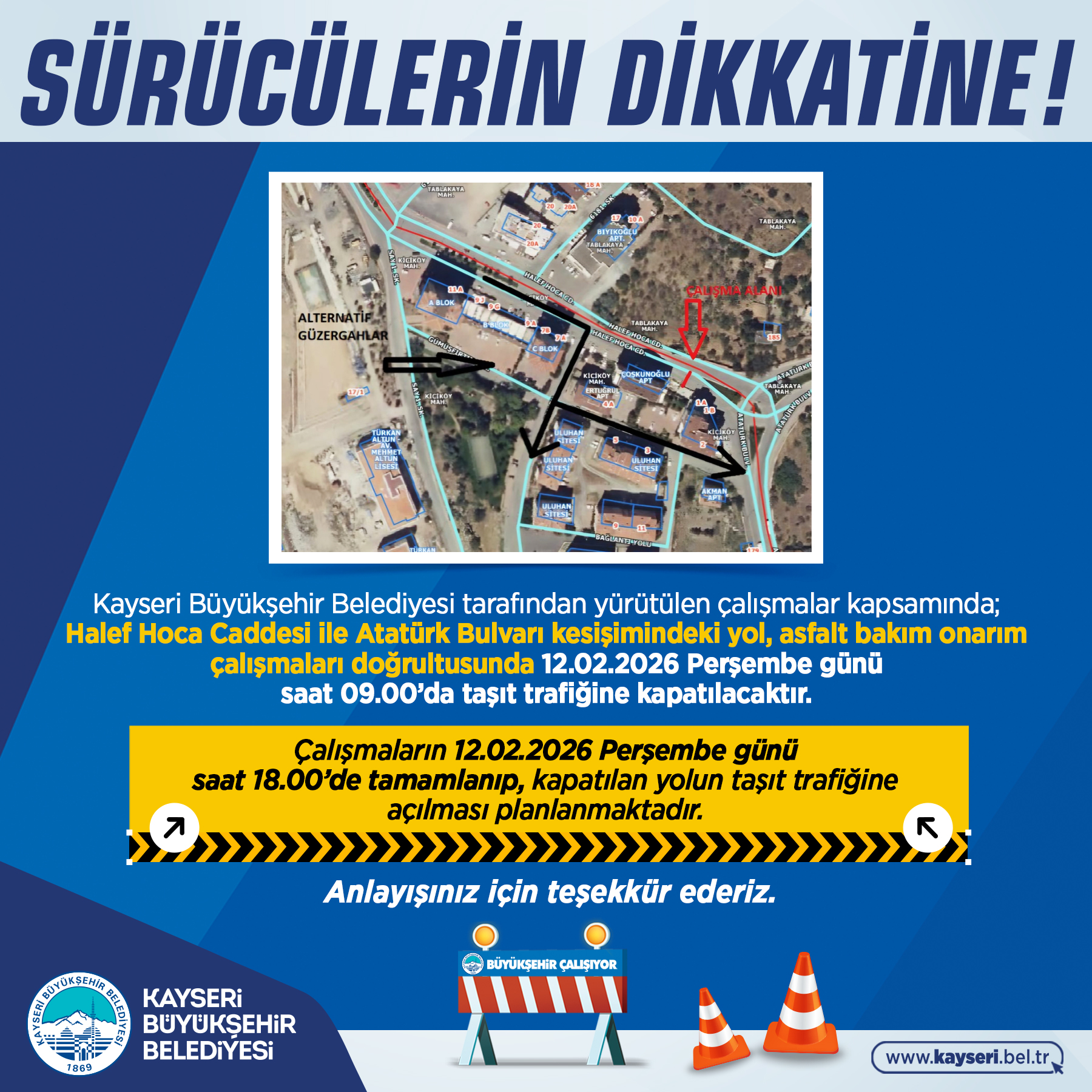 Büyükşehir’den Sürücülere Uyarı!