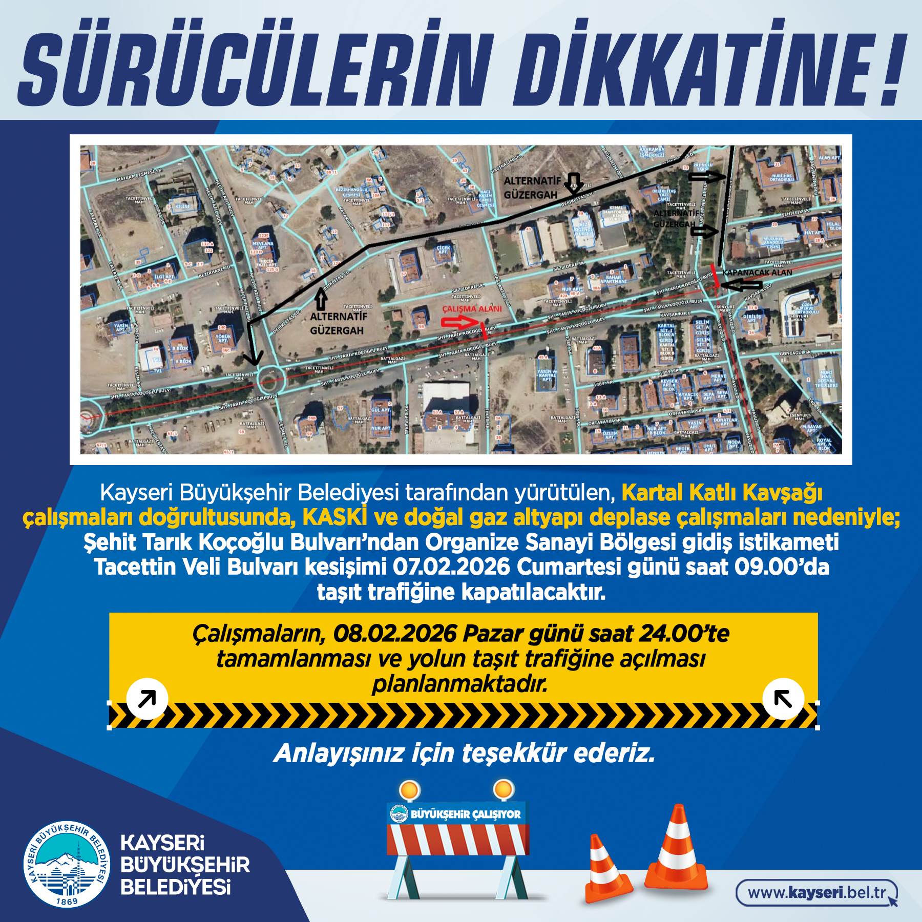 Büyükşehir'den Sürücülere Uyarı!