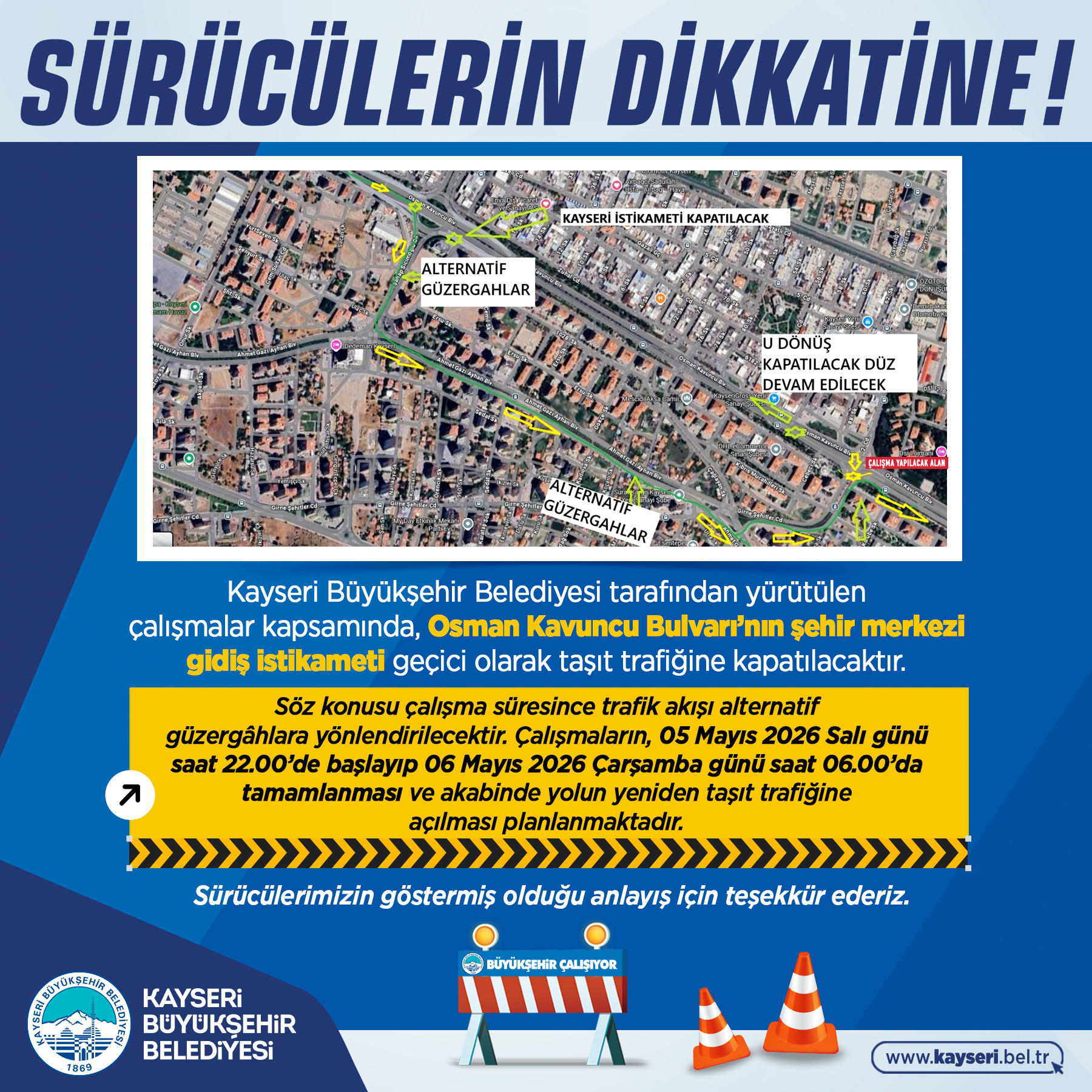 Büyükşehir'den Sürücülere Uyarı!