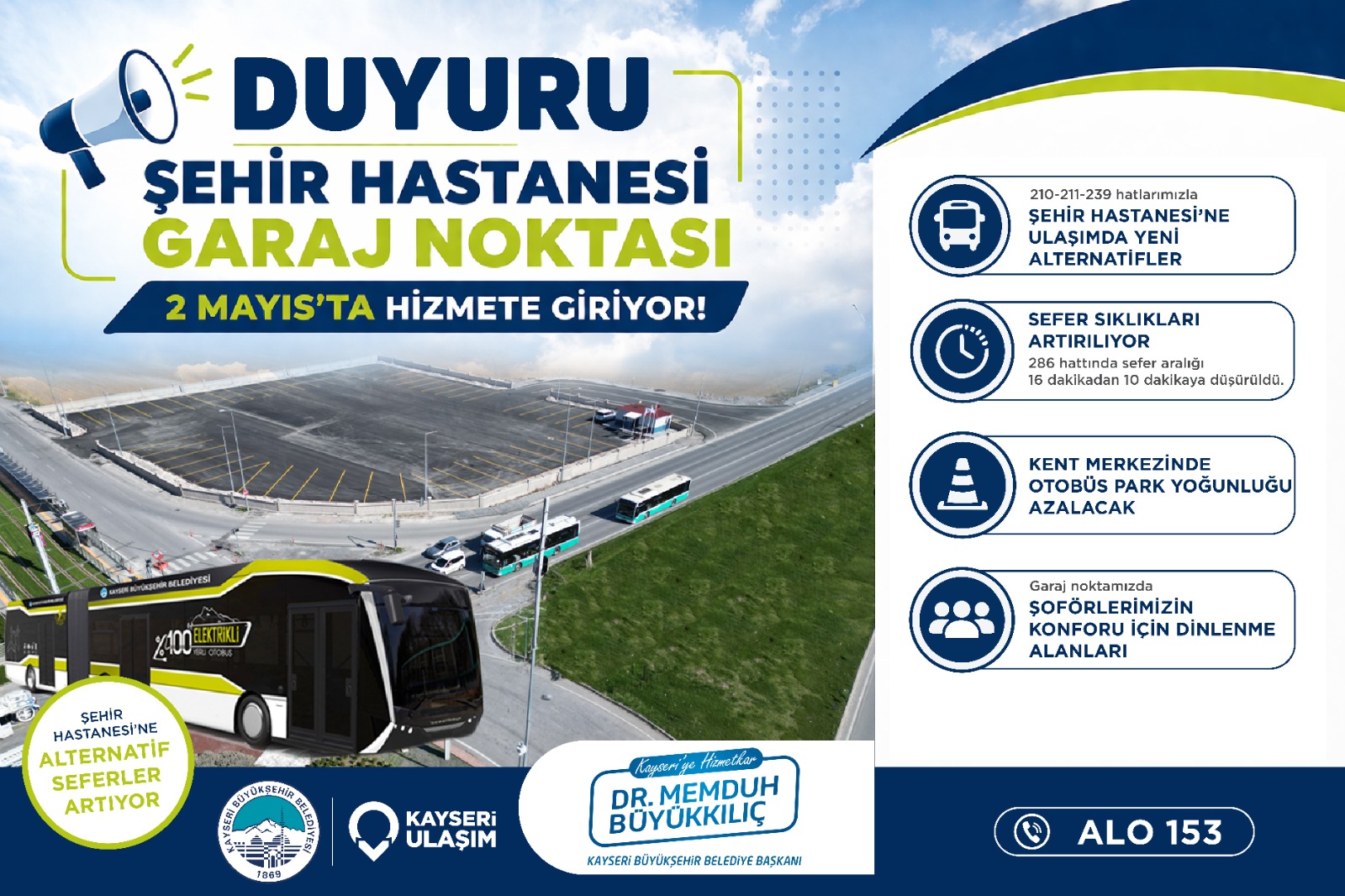 Büyükşehir’den Ulaşımda Yeni Adım: Şehir Hastanesi Garaj Noktası 2 Mayıs’ta Hizmete Giriyor