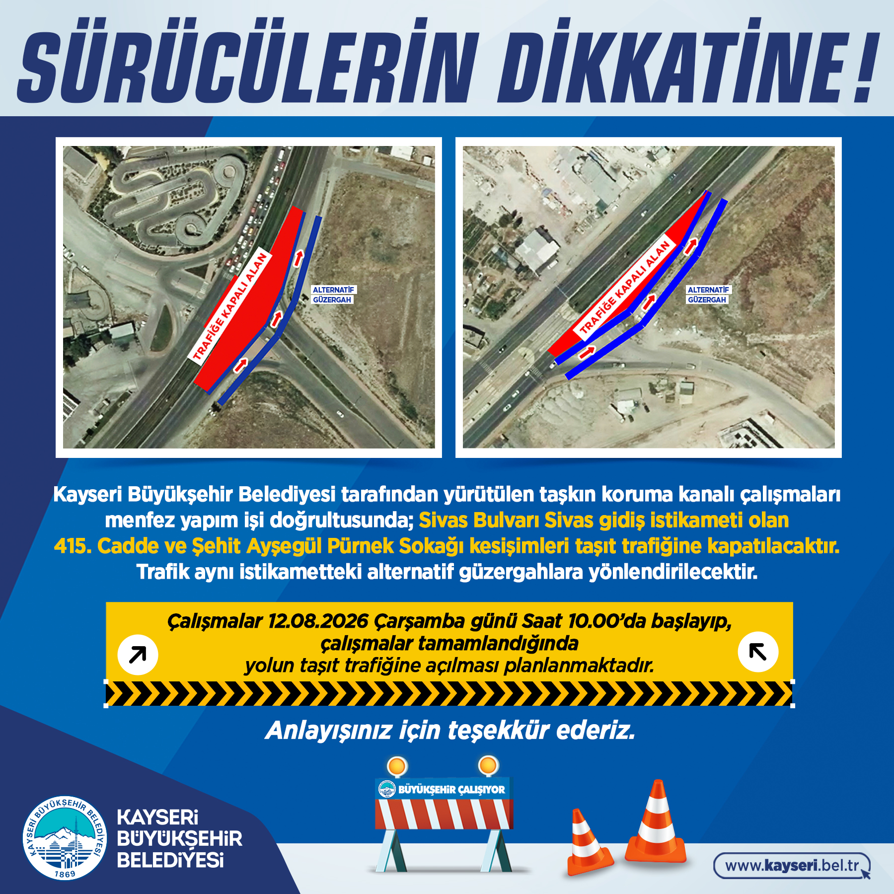 Büyükşehir’den Sürücülere Uyarı