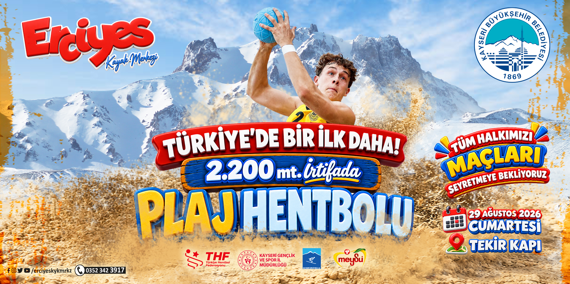 Türkiye’de Bir İlk Daha: Erciyes’te 2 Bin 200 Metrede Plaj Hentbolu