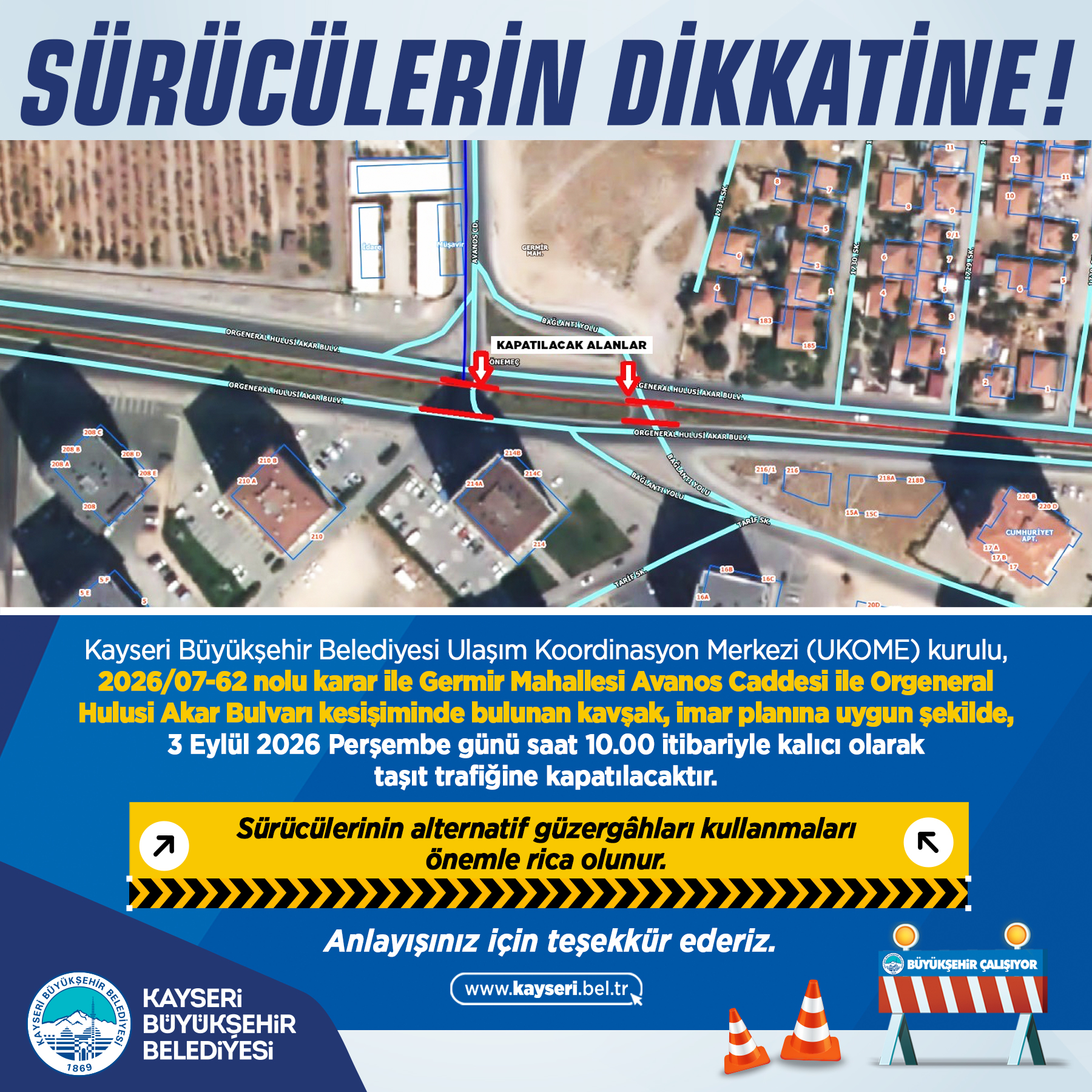 Büyükşehir’den Sürücülere Uyarı!
